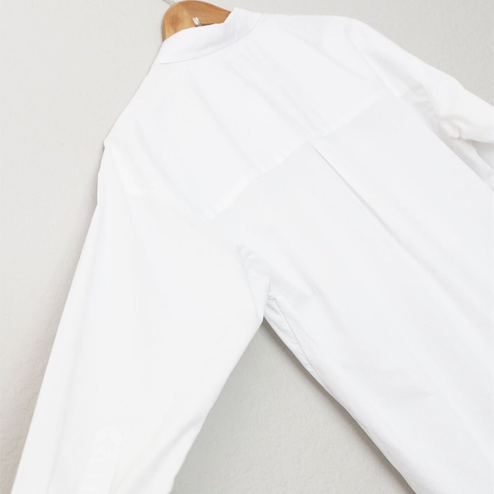 Abercrombie and Fitch White Poplin Shirt Dress Longline Tunic Oversized Cotton M - Picture 12 of 15